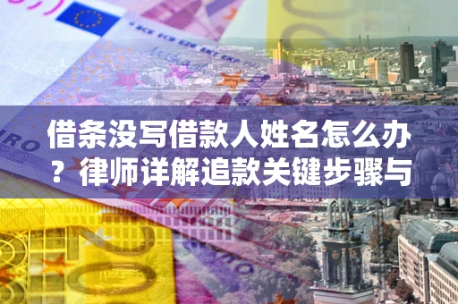 济南借条没写借款人姓名怎么办？律师详解追款关键步骤与证据链构建